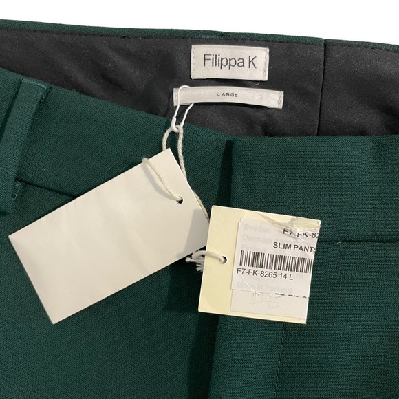 FILIPPA K NWT Pants Slim Tailored Ankle Zip Trousers Forest Green Designer sz L - Picture 4 of 14